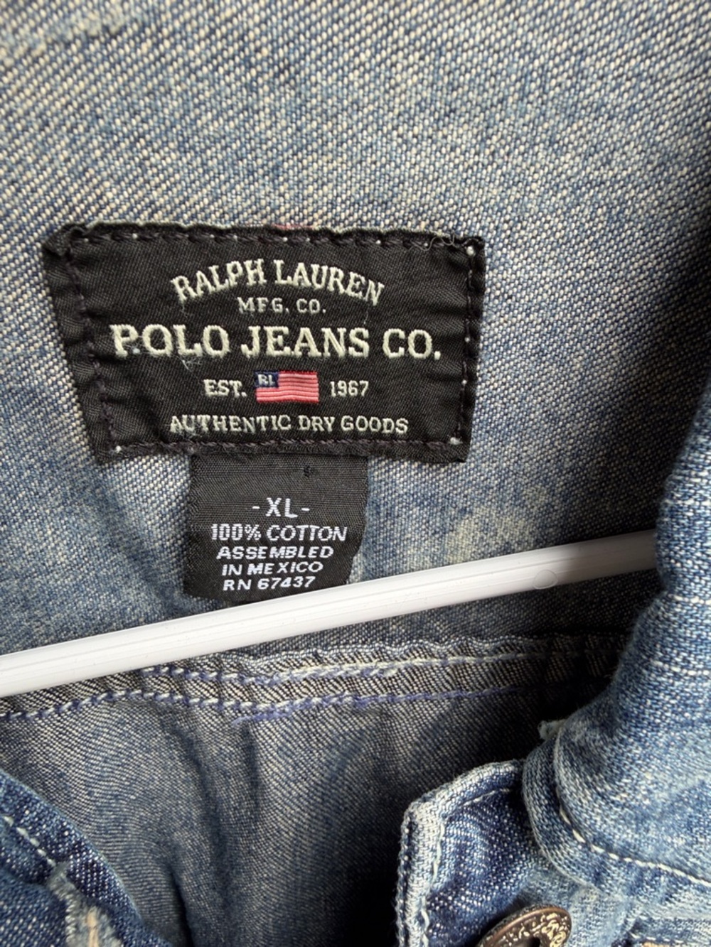 Ralph Lauren Light Blue Distressed Cropped Denim Jacket - Picture 2 of 5